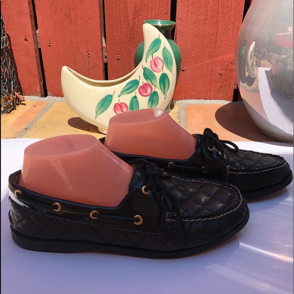 Sperry Quilted Mocassins Loafers Shoes Black Size 8 - Picture 7 of 16